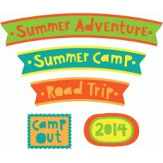 summer vacation phrases banners