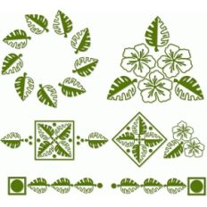 palm leaf and blossom stencil set