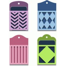 pocket tags - harlequin herringbone set