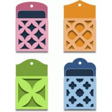 pocket tags - trellis quatrefoil set