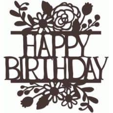 happy birthday split floral title