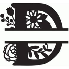 floral split monogram d