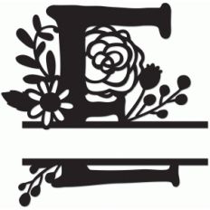 floral split monogram e