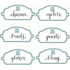 craft room labels - embellishments