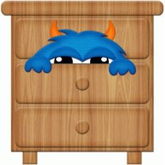 monster peeking our of dresser pnc