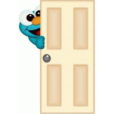 monster peeking around door pnc