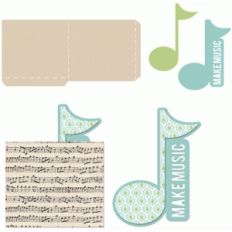 music note tag with sleeve