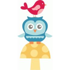 ep bird on owl on toadstool