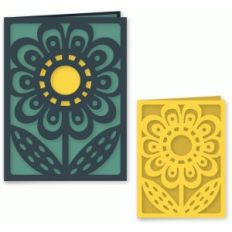 lazy daisy flower folded card a2