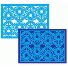 dancing flowers background mat and card set