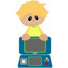 boy holding game system
