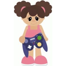 girl holding game controller
