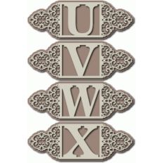 flourish monogram uvwx