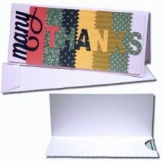 many thanks long pocket card with envelope