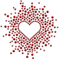 heart inverted rhinestones