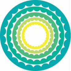 stepped inner scallop circle border set