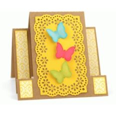 square center step card: butterfly