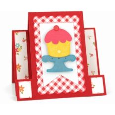 square center step card: cupcake