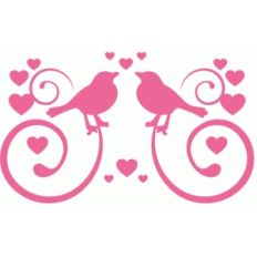 lovebirds heart swirl / flourish