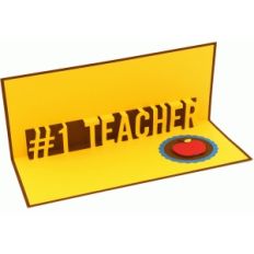 #1 teacher pop up card