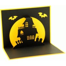 a2 pop up halloween haunted house card