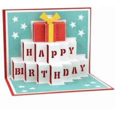 a2 happy birthday present pop up card