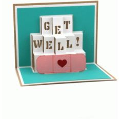 a2 get well pop up card