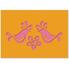 modern birdie floral cutout card