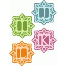 damask flourish monogram i-l