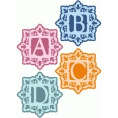 damask flourish monogram a-d