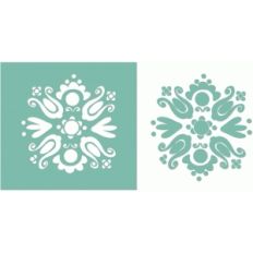 vintage modern floral stencil or decal