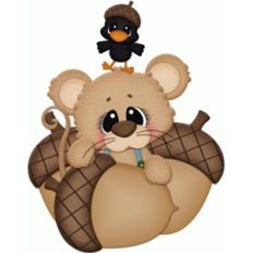 fall mouse w acorns and crow pnc
