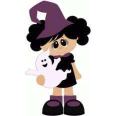 witch holding ghost halloween