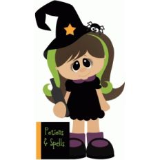 witch w potion book halloween