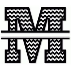 chevron split monogram l