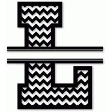 chevron split monogram l