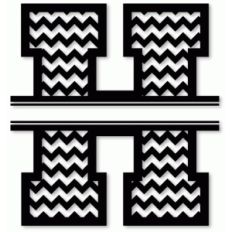 chevron split monogram h
