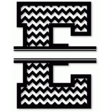 chevron split monogram e