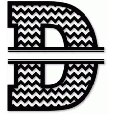 chevron split monogram d