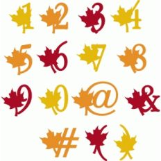 fall and autumn leaf alpha - numbers punctuation
