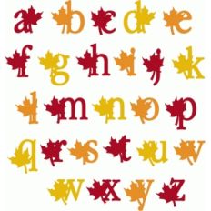 fall and autumn leaf alpha - lowercase