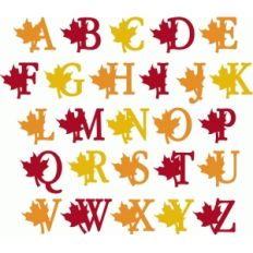 fall and autumn leaf alpha - uppercase
