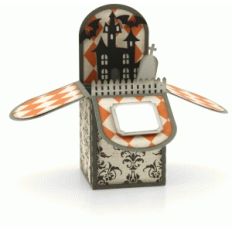 a2 box card: halloween haunted house