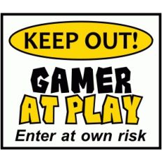 keep out gamer at play sign