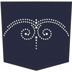 abstract rhinestone pocket