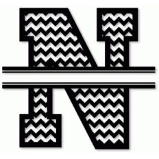 chevron split monogram n