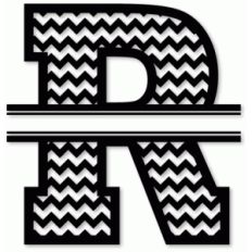chevron split monogram r