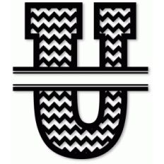 chevron split monogram u
