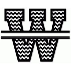 chevron split monogram w