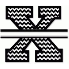 chevron split monogram x